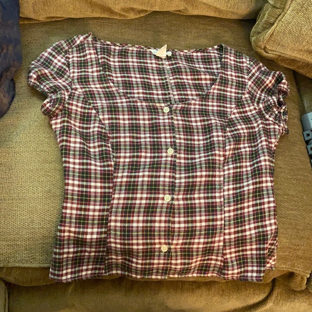 J. Crew Plaid Button-up Short Sleeve Shirt